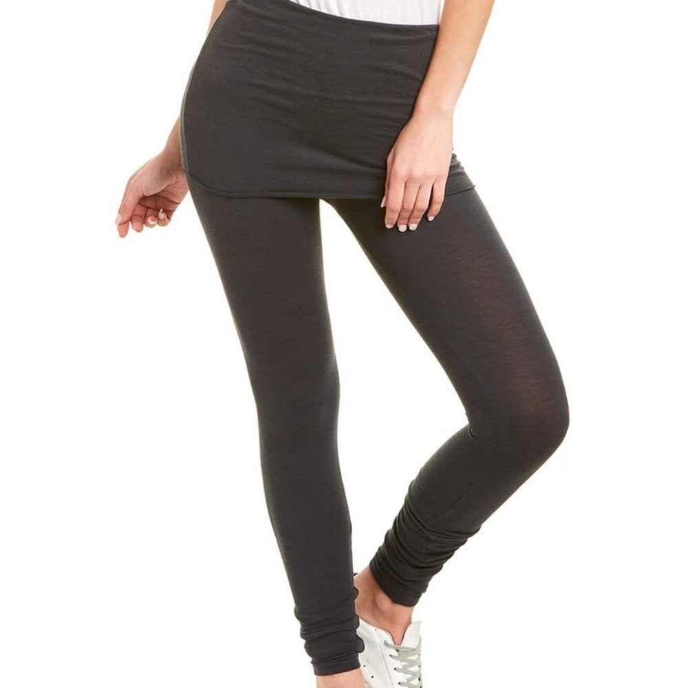 All Saints Black Raffi Foldover Skirted Leggings